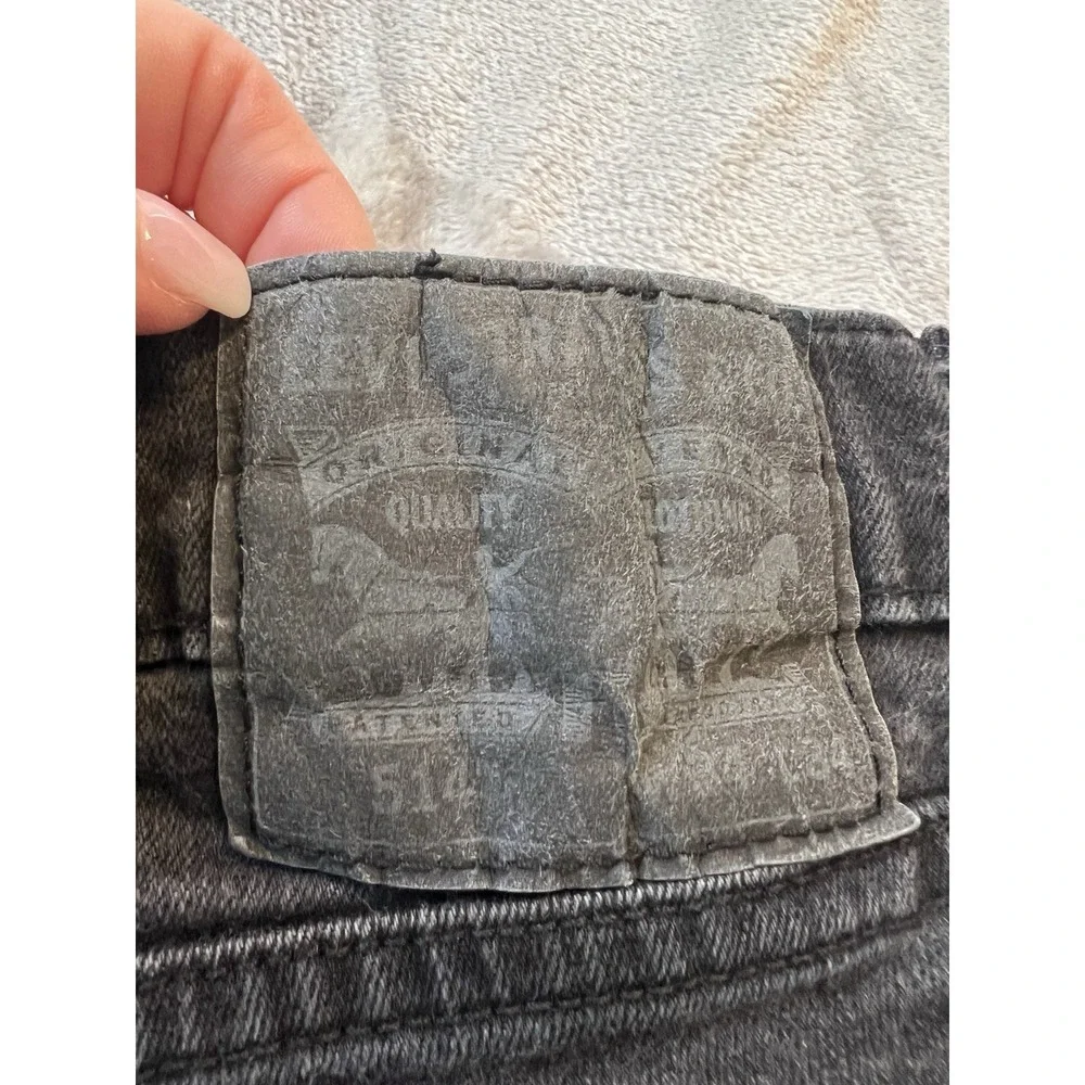 Levi's Mens Jeans 34x34 Black Stretch Denim 514 Straight Fit